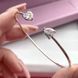 Незамкнутий браслет зі срібла у формі сердечок з фіанітами "Кришталеве серце" SD0516 фото 2