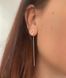 Серебряные серьги протяжки женские с золотыми напайками и фианитами "Романтическая Искра" / Стильные сережки из серебра SD0368 фото 2